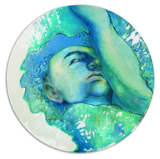 שי עבאדי, ורטומנוס, 2015, טכניקה מעורבת על עץ לבוד, קוטר 100סמ, צילום, אבי אמסלם
