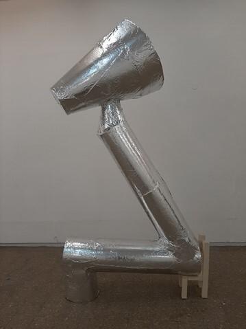 בת קול, קרטון ביצוע ונייר כסף, ס''מ. 250X125